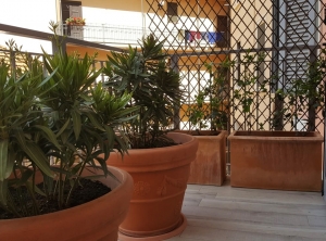 Furnishing a terrace with planters